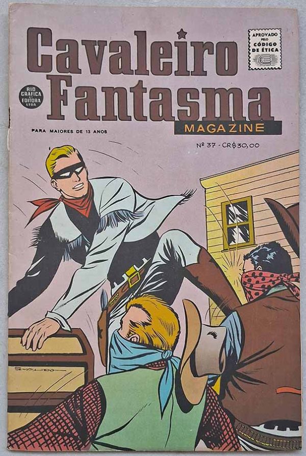 Cavaleiro Fantasma Magazine nº 37.  Gibis antigos originais. Revistas em quadrinhos anos 60. 