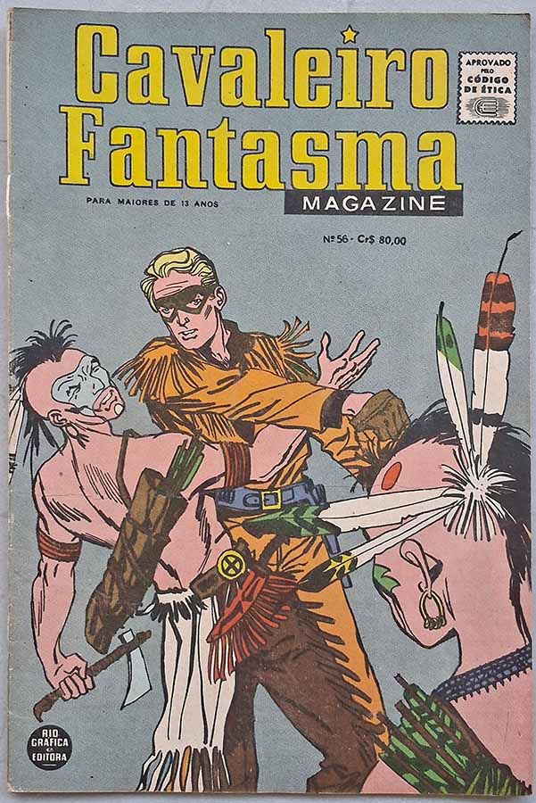 Cavaleiro Fantasma Magazine nº 56.  Gibis antigos originais. Revistas em quadrinhos anos 60.  Editora: RGE - Rio Gráfica Editora. 