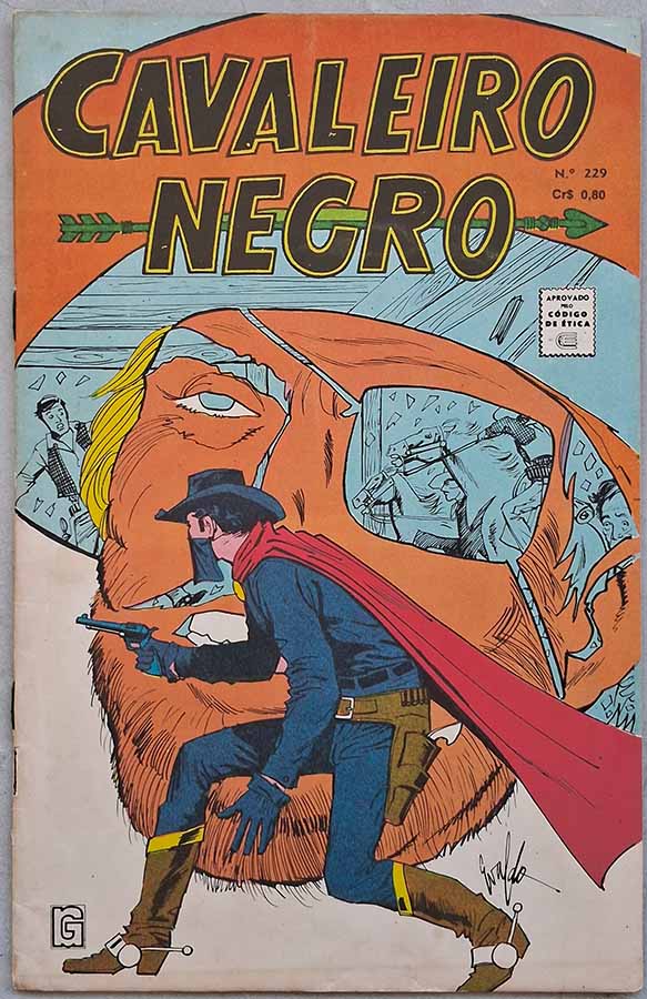 Cavaleiro Negro nº 229 Edição Colorida em A Forca.  Gibis antigos originais. Revistas em quadrinhos anos 70.  Editora: RGE - Rio Gráfica Editora. 