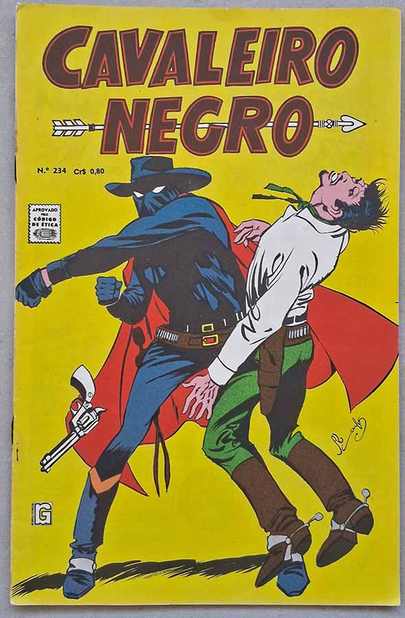 Cavaleiro Negro nº 234 Edição Colorida em a Lança da Morte.  Gibis antigos originais. Revistas em quadrinhos anos 70.  Editora: RGE - Rio Gráfica Editora.  Edição: Setembro/1971. 