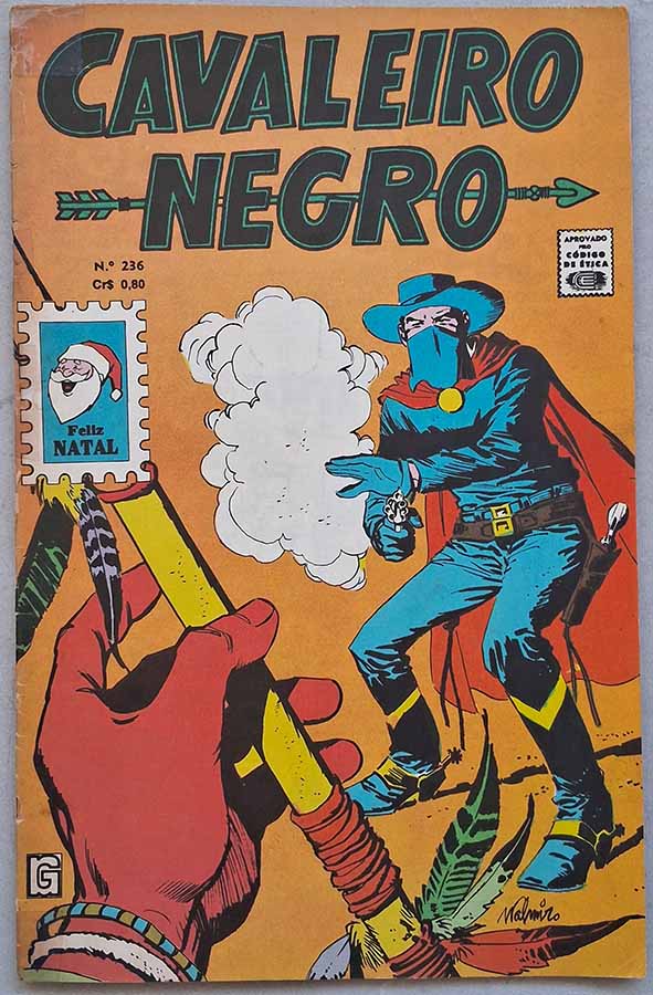 Cavaleiro Negro nº 236 Edição Colorida.  Gibis antigos originais. Revistas em quadrinhos anos 70.  Editora: RGE - Rio Gráfica Editora. 