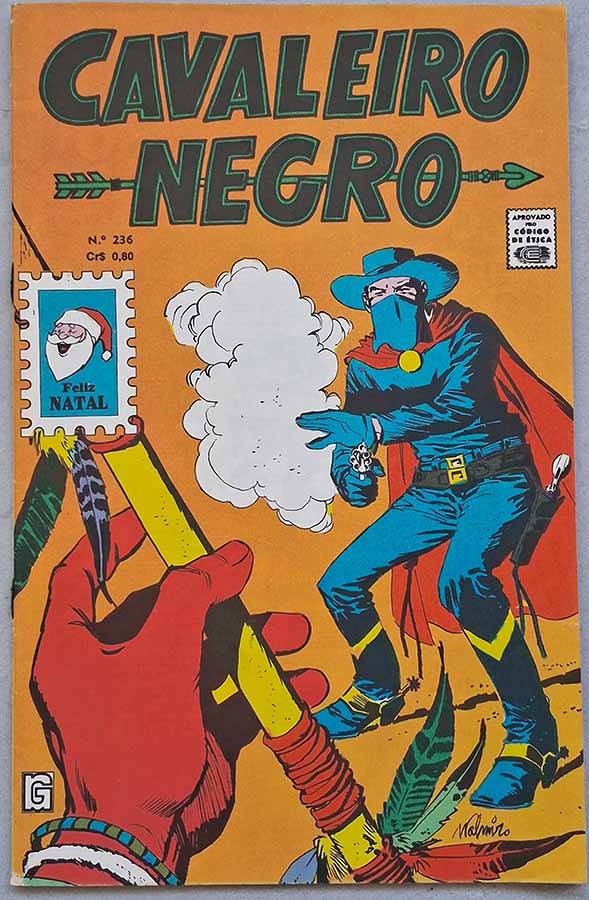 Cavaleiro Negro nº 236 Edição Colorida em Os Invasores.  Gibis antigos originais. Revistas em quadrinhos anos 70.  Editora: RGE - Rio Gráfica Editora. 