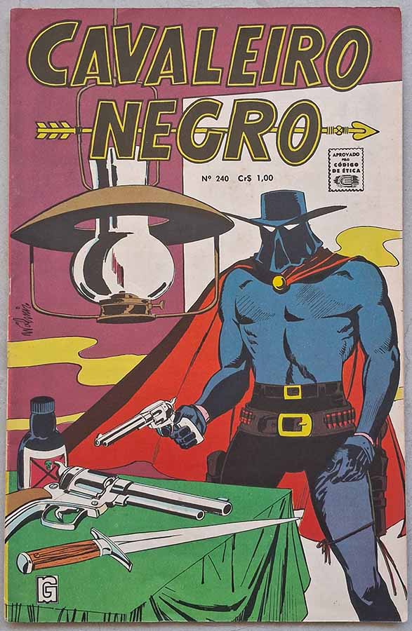 Cavaleiro Negro nº 240 Edição Colorida em O Terror Noturno.  Gibis antigos originais. Revistas em quadrinhos anos 70.  Editora: RGE - Rio Gráfica Editora. 