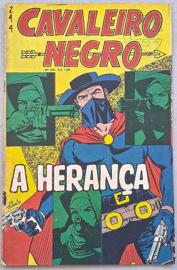 Cavaleiro Negro nº 244 Edição Colorida em A Herança.  Gibis antigos originais. Revistas em quadrinhos anos 70.  Editora: RGE - Rio Gráfica Editora. 