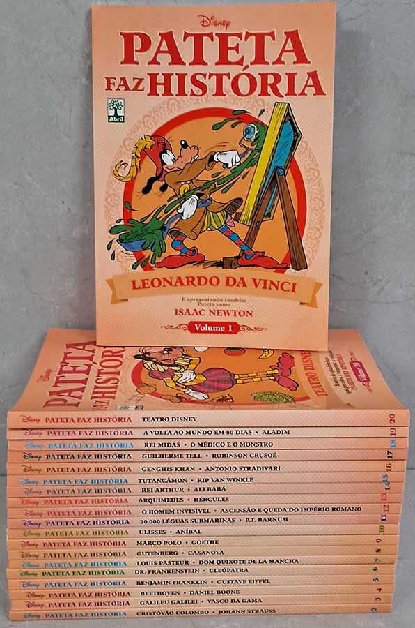 Coleção Pateta Faz História com 20 Volumes. Gibis & HQs. Revistas em quadrinhos anos 2010. Histórias em quadrinhos da Walt Disney. Editora: Abril.  Ano de Edição: 2011. 