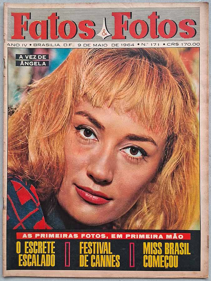 Revista Fatos e Fotos Gente nº 171. Capa: Angela Bonatti.  Revistas antigas dos anos 60. Festival Cannes 64; Miss Brasil. Editora: Bloch.  Edição: 09/Maio/1964. 