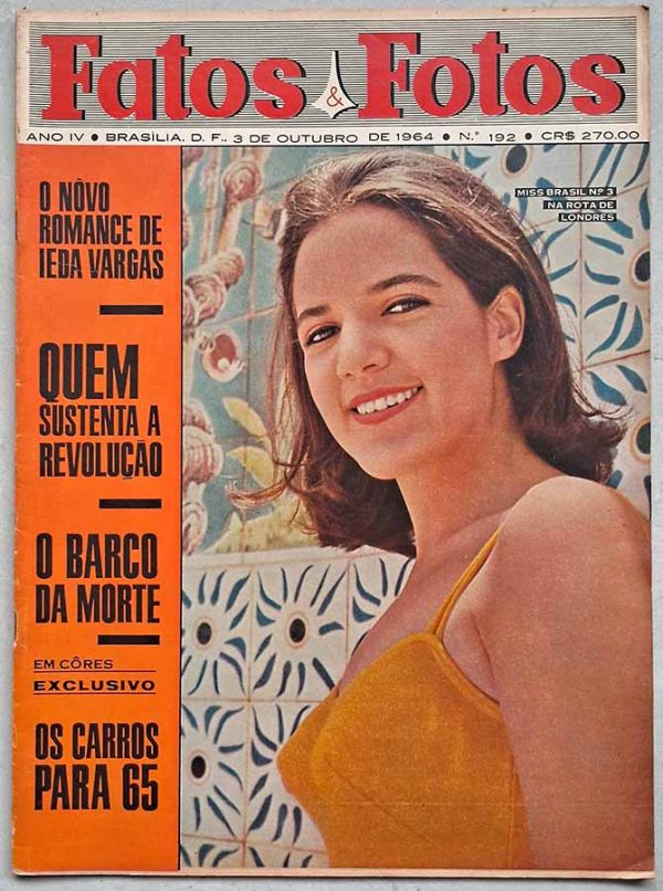 Revista Fatos e Fotos Gente nº 192. Capa: Maria Isabel Avelar, Miss Brasil.  Revistas antigas dos anos 60.  Editora: Bloch.  Edição: 03/Outubro/1964. 