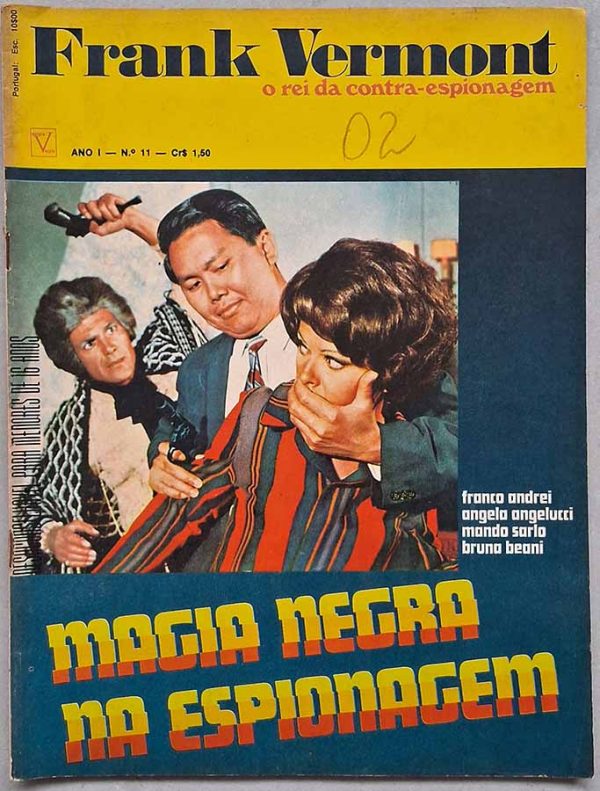 Revista Frank Vermont Nº 11. O rei da contra espionagem.  Revistas antigas de fotonovelas. Fotonovela Completa. Editora: Vecchi.  Ano de Edição: 1970. 