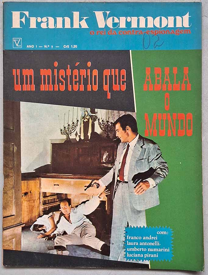 Revista Frank Vermont Nº 7. O rei da contra espionagem.  Revistas antigas de fotonovelas. Fotonovela Completa.  Editora: Vecchi.  Ano de Edição: 1970. 