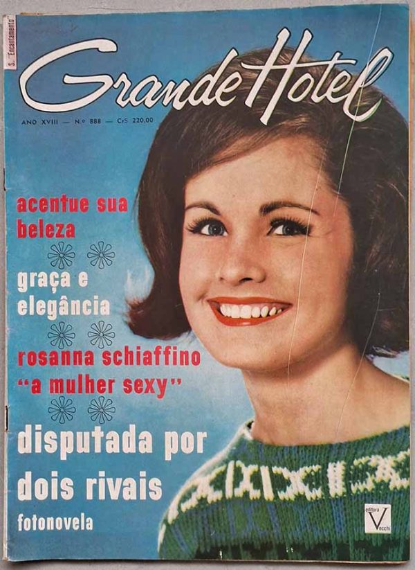 Revista Grande Hotel Nº 888.  Revistas antigas com fotonovelas dos anos 60. Fotonovela completa: Disputada por Dois Rivais - Rosalba Grottesi, Jean Mary Carlette, Lucy Mauro, Ennio Pagani.  Editora: Vecchi.   Edição: 11/Agosto/1964. 