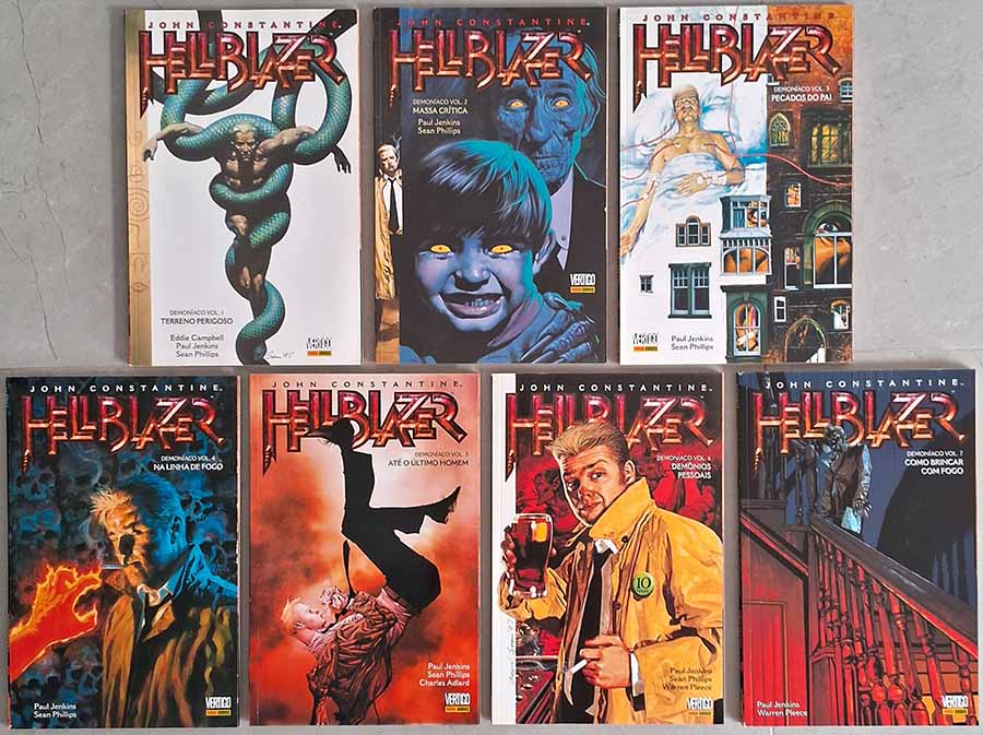 John Constantine, Hellblazer: Demoníaco.  Série completa em 7 Volumes.  Artes: Eddie Campbell; Paul Jenkins e Outros.  Coleções completas de Gibis & HQs.  Editora: Panini Comics. 