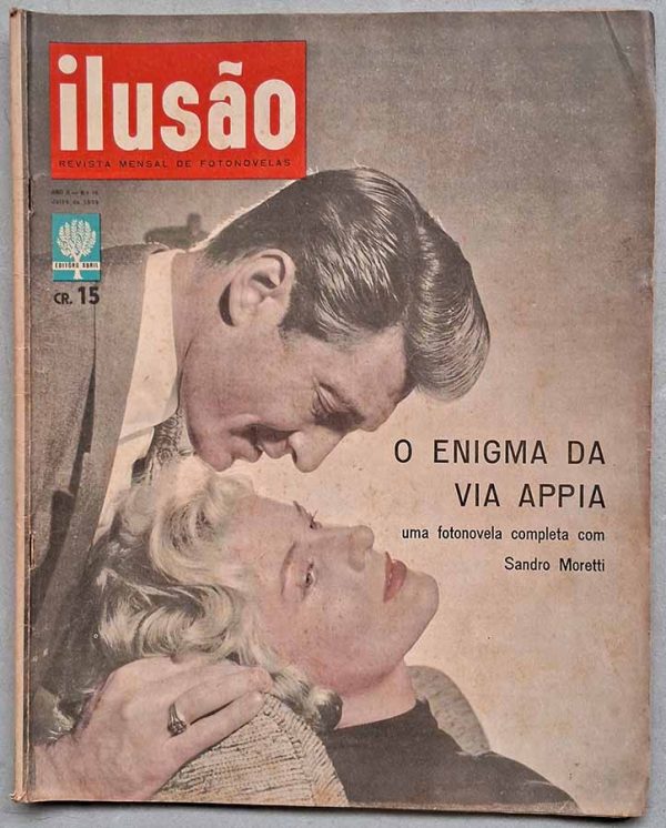 Revista Ilusão nº 16. Fotonovela completa: Enigma da Via Appia.  Revistas antigas dos anos 50.  Editora: Abril.  Edição: Julho/1959. 