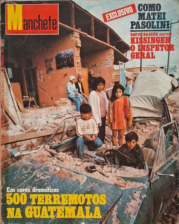 Revista Manchete nº 1244. Capa e Especial: 500 Terremotos na Guatemala.  Revistas antigas dos anos 70.  Editora: Bloch.  Edição: 21/Fevereiro/1976. 