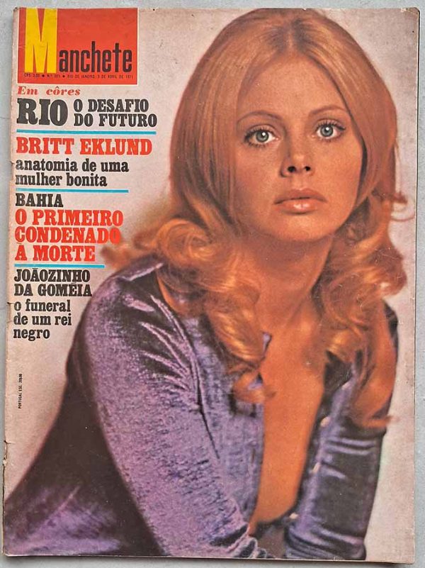 Revista Manchete nº 989. Capa: Britt Eklund.  Revistas antigas dos anos 70.  Editora: Bloch.  Edição: 03/Abril/1971. 