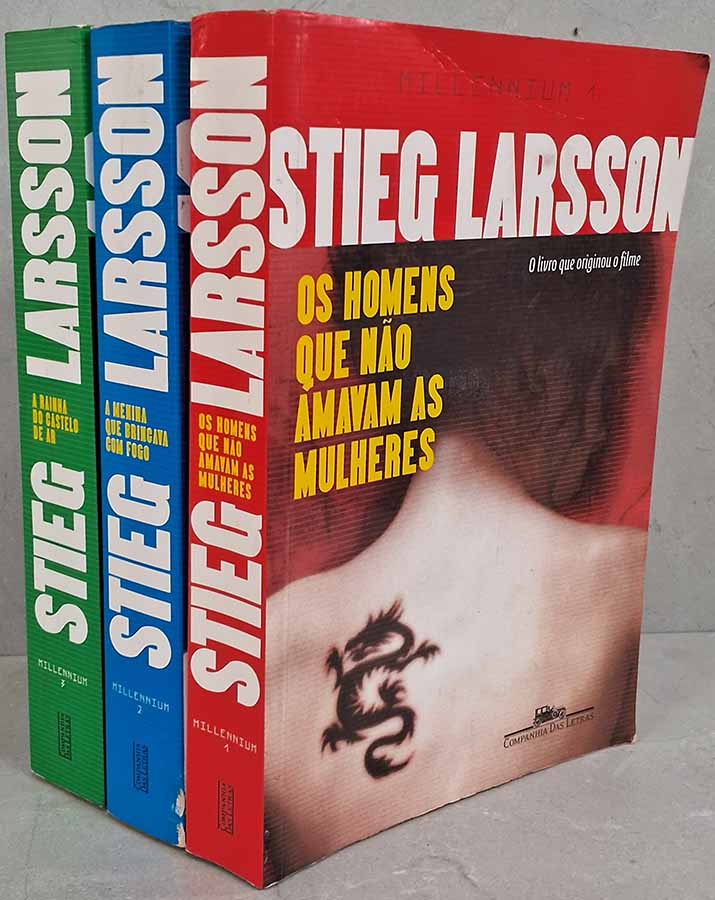 Millennium: 3 Volumes   Autor: Stieg Larsson.  Livros Usados.  Editora: Companhia das Letras. 