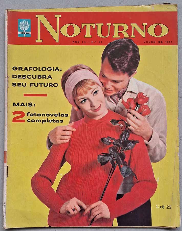 Revista Noturno Nº 26. Fotonovelas COMPLETAS.  Revistas antigas de fotonovelas.  Editora: Abril.  Edição: Julho/1961. 