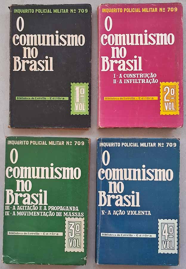 O Comunismo no Brasil.  Inquérito Policial Militar N° 709. Obra Completa com 4 Volumes.  Livros Usados.  Editora: Biblioteca do Exército. 