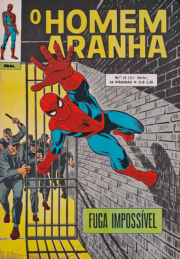 O Homem Aranha 1ª Série Nº 33.  Gibis Antigos. Revistas em quadrinhos anos 70. História de Stan Lee. Desenhos por John Romita. Editora: EBAL.  Edição: Dezembro/1971. 