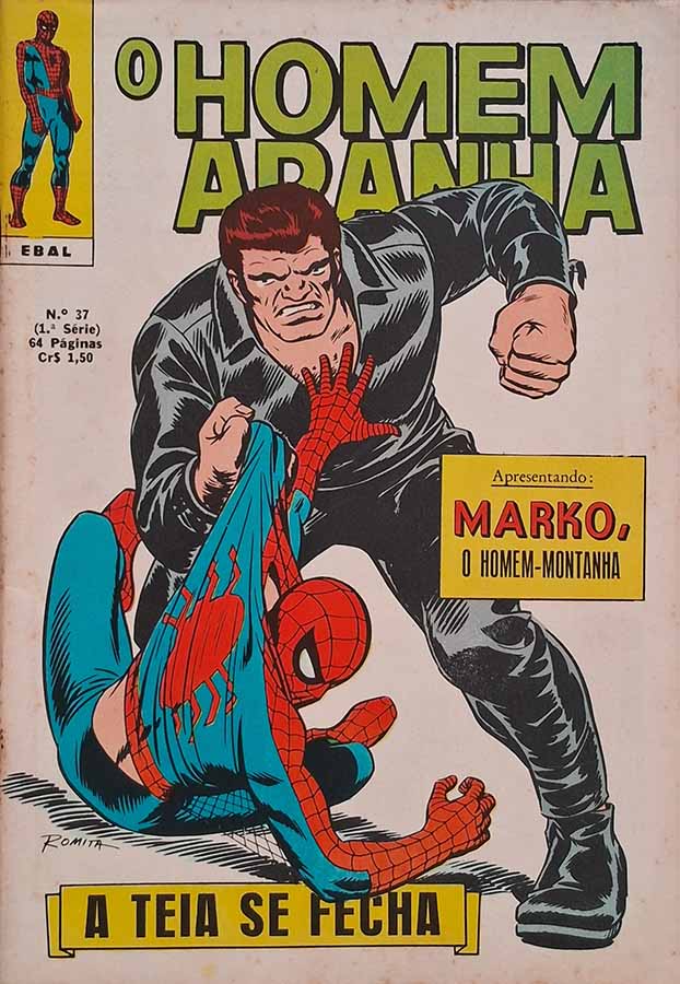 O Homem Aranha 1ª Série Nº 37.  Gibis Antigos. Revistas em quadrinhos anos 70. História de Stan Lee. Desenhos por John Buscema e John Romita. Editora: EBAL.  Edição: Abril/1972. 