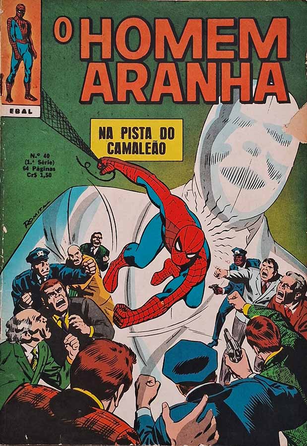 O Homem Aranha 1ª Série Nº 40.  Gibis Antigos. Revistas em quadrinhos anos 70. História de Stan Lee. Desenhos por John Buscema. Editora: EBAL. 