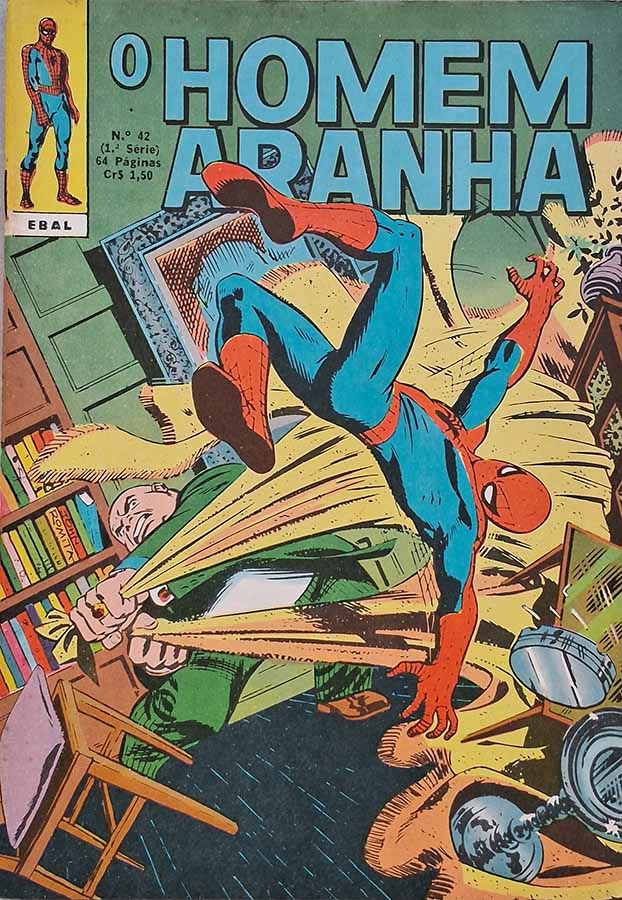 O Homem Aranha 1ª Série Nº 42.  Gibis Antigos. Revistas em quadrinhos anos 70. História de Stan Lee. Desenhos por John Romita. Editora: EBAL.  Edição: Setembro/1972. 