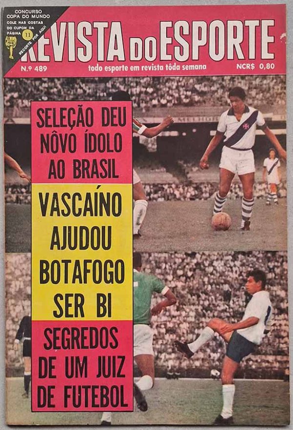 Revista do Esporte nº 489.  Revistas antigas sobre futebol dos anos 60.  Matérias com Pelé, Paulo Borges, Zézinho, Bazzani, Gentil Cardoso, Válter Miraglia. 