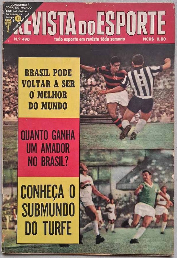 Revista do Esporte nº 490.  Revistas antigas sobre futebol dos anos 60.  Edição: 27/07/1968 . 