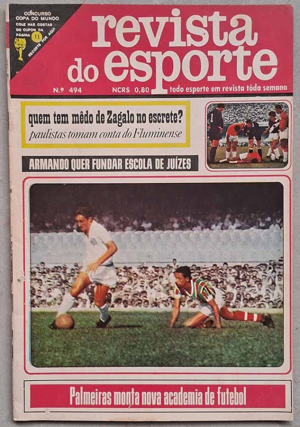 Revista do Esporte nº 494.  Revistas antigas sobre futebol dos anos 60.  Edição: 21/08/1968.  