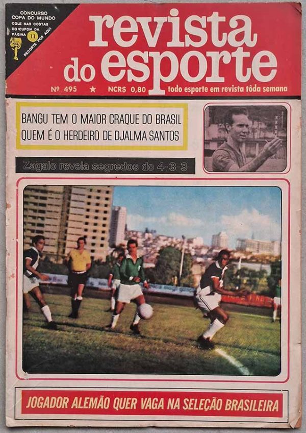 Revista do Esporte nº 495.  Revistas antigas sobre futebol dos anos 60.  Edição: 31/08/1968 . 