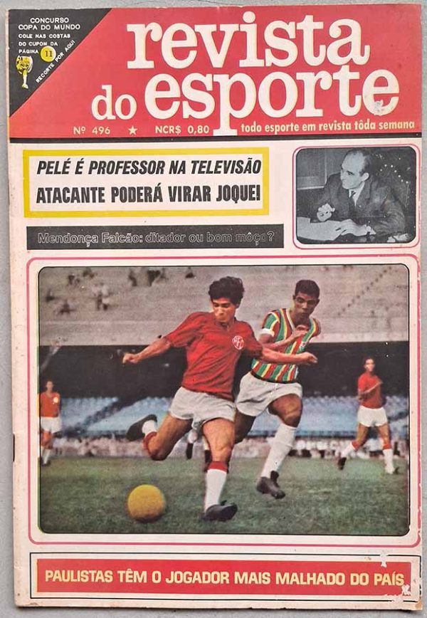 Revista do Esporte nº 496.  Revistas antigas sobre futebol dos anos 60.  Edição: 7/Setembro/1968. 