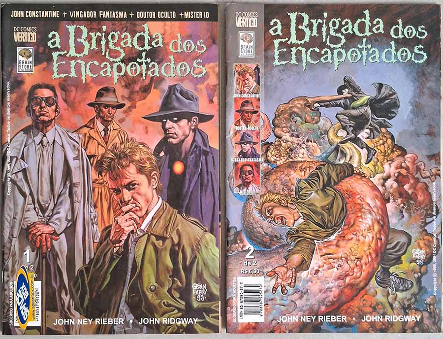 A Brigada dos Encapotados.  Minissérie Completa em 2 edições.  Com John Constantine, Vingador Fantasma, Doutor Oculto, Mister Io. Gibis & Quadrinhos. Minisséries Completas.