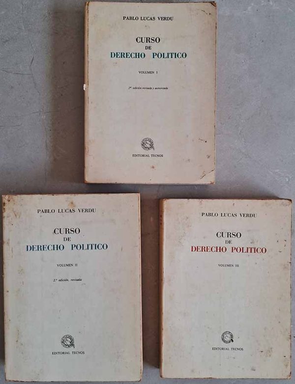 Curso de Derecho Politico/ 3 Volumes. Obra completa.  Autor: Pablo Lucas Verdu. 