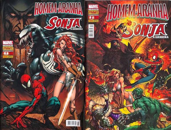 Homem-Aranha e Sonja a Guerreira.  Minissérie Completa em 2 partes. 