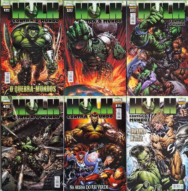 Hulk Contra o Mundo: o Quebra-Mundos.  Minissérie Completa em 6 partes. Editora Panini