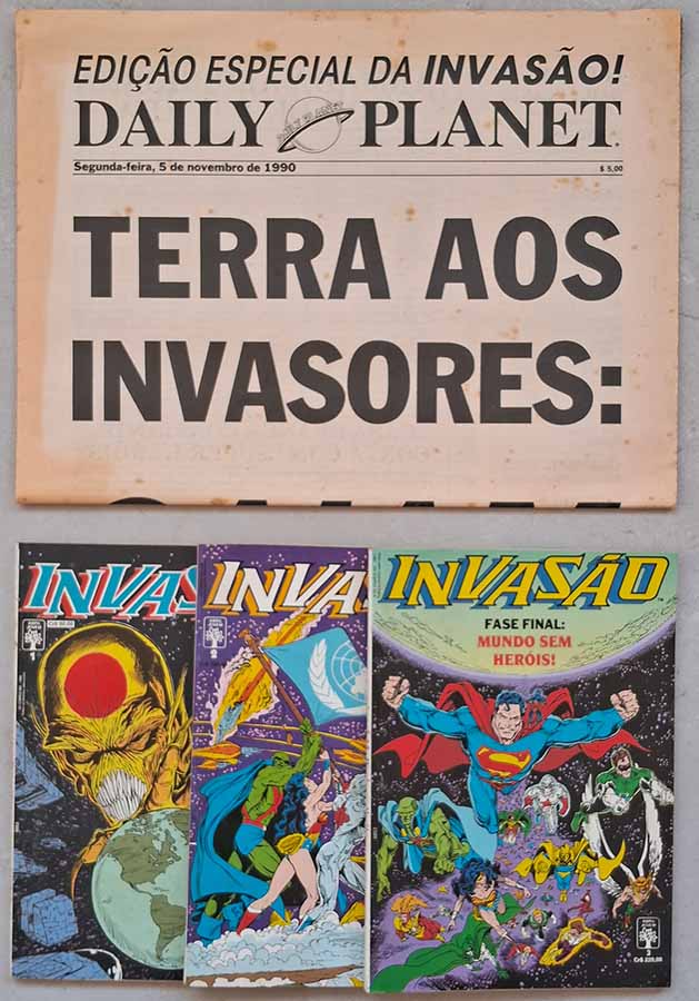 Invasão: 3 Edições + Edição Especial.   Minissérie Completa em 3 edições + EXTRA: Edição Especial.  Gibis & Quadrinhos. Minisséries Completas.  Editora: Abril. 