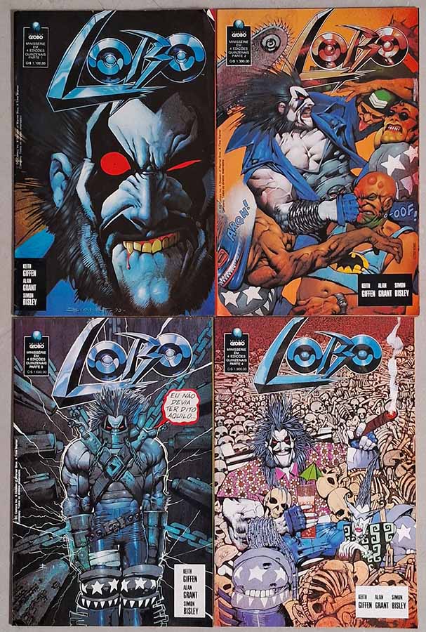 Lobo.  Minissérie Completa em 4 edições.  Por Keith Giffen; Alan Grant e Simon Bisley. Gibis & Quadrinhos. Minisséries Completas.