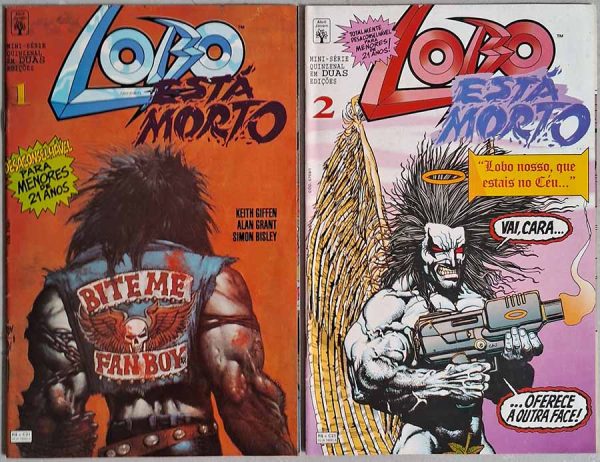 Lobo Está Morto.   Minissérie Completa em 2 edições.  Por Keith Giffen; Alan Grant e Simon Bisley. Gibis & Quadrinhos. Minisséries Completas.