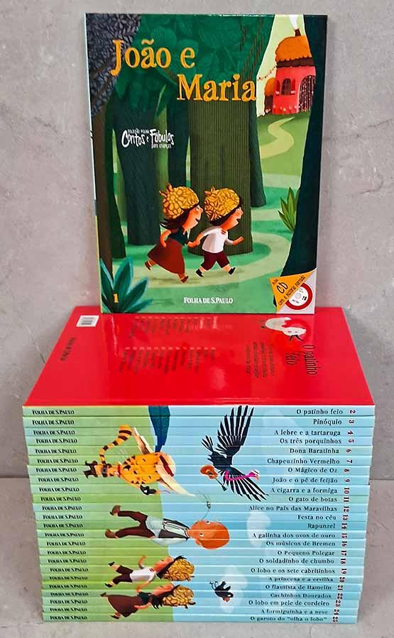 Coleção Folha Contos e Fábulas para Crianças com 25 Volumes.  Folha de São Paulo.  Coleção completa com livros + CDs.