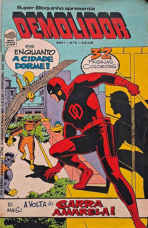 Demolidor #8.  Edição da Bloch em formatinho. Em Enquanto a Cidade Dorme. 