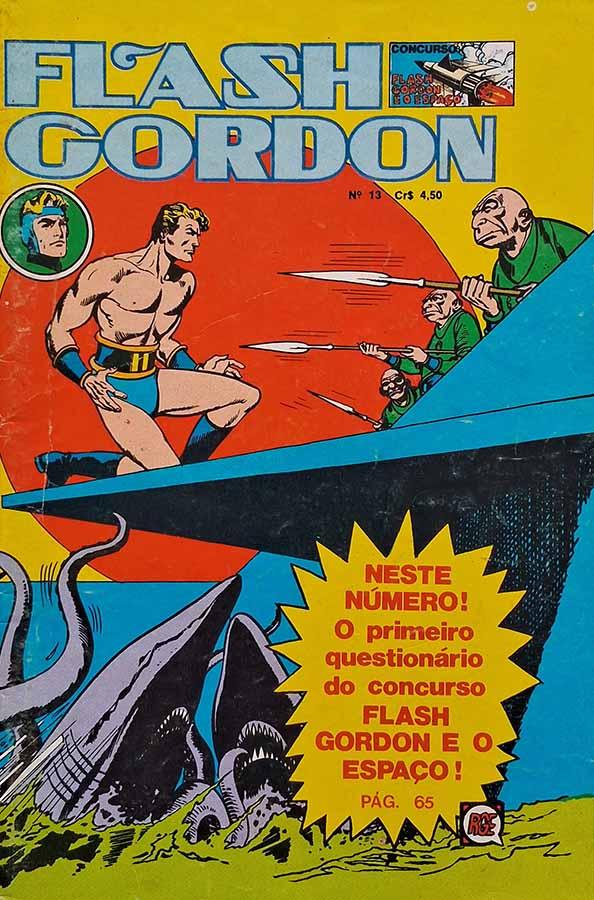 Flash Gordon 2ª Série Nº 13 em formatinho. Edição da RGE. Piratas do Espaço e outras histórias em quadrinhos. 