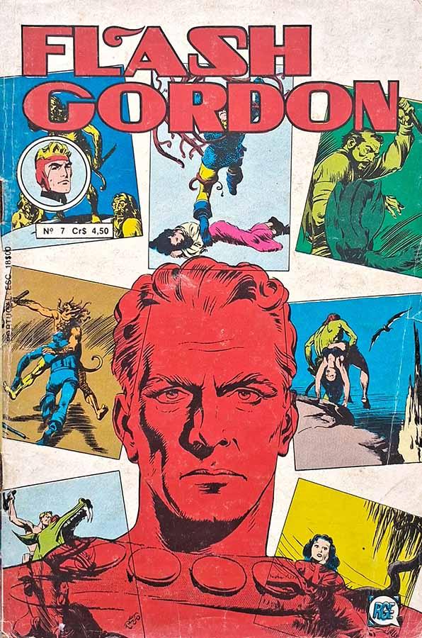 Flash Gordon em formatinho Nº 7. Edição da RGE. 2ª Série. O Reino da Floresta de Mongo e outras histórias em quadrinhos.  Veja:  Gibis. Gibis Antigos.  Editora: RGE, Rio Gráfica Editora.   Edição: Fevereiro/1976. 