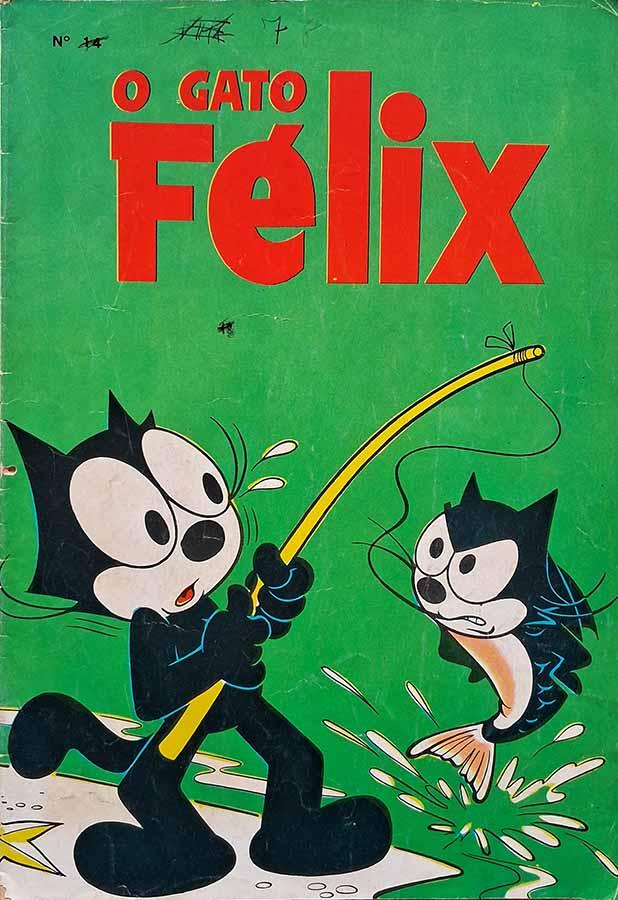O Gato Felix #14. Edição Editora Lord Cochrane  em "Bolhas no Ar".  Veja:  Gibis. Gibis Antigos. 