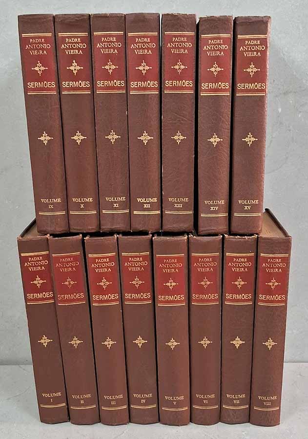 os sermoes 15 volumes - SEBO RS RARIDADES Os Sermões, coleção com 15 Volumes. Padre Antonio Vieira; Lello & Irmão Editores.