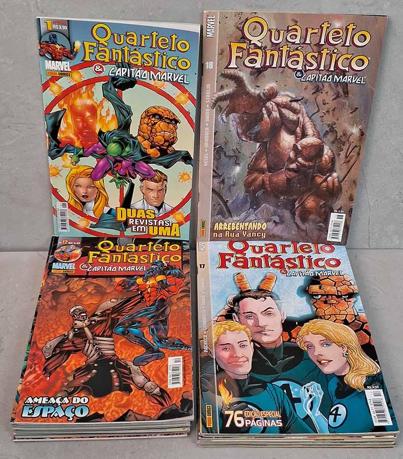 Quarteto Fantástico & Capitão Marvel em 18 edições.  Coleção completa da Panini do #1 ao #18.