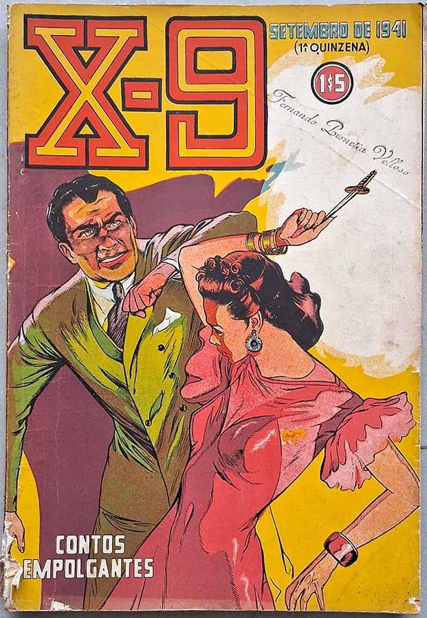 Revista X-9 #7. Edição de Setembro/1941.  Em Morte nos Bastidores. 