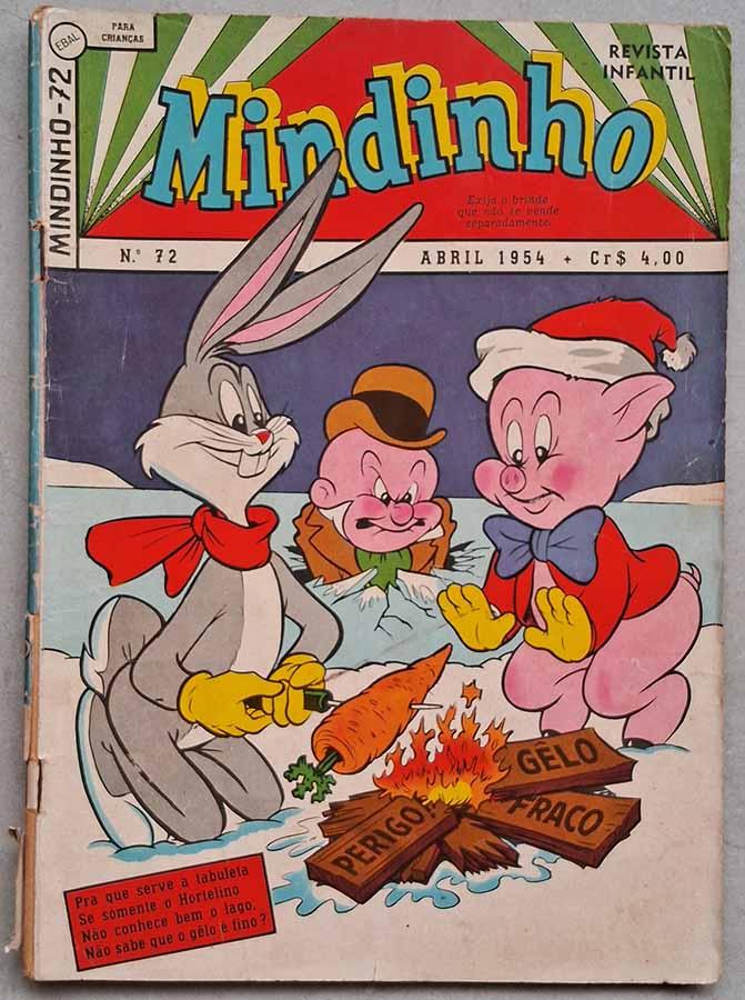 Mindinho #72.  Gibis. Histórias em quadrinhos da EBAL. Editora: EBAL.   Edição: Abril/1954. 