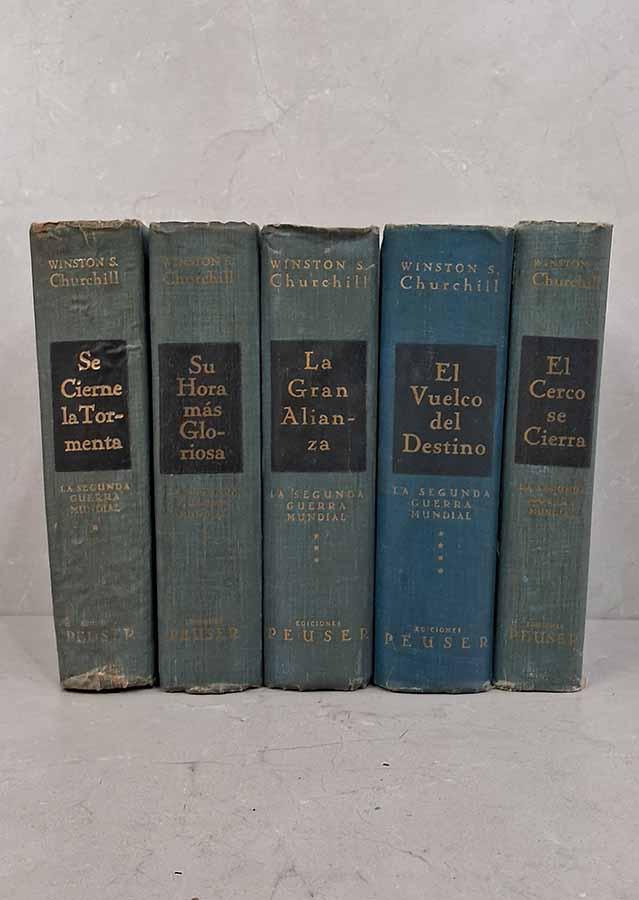 La Segunda Guerra Mundial.  Autor: Winston Churchill. Obra completa em 5 volumes. Segunda Guerra Mundial. Sexta edição.  Livros Usados.   Editora: Ediciones Peuser. 